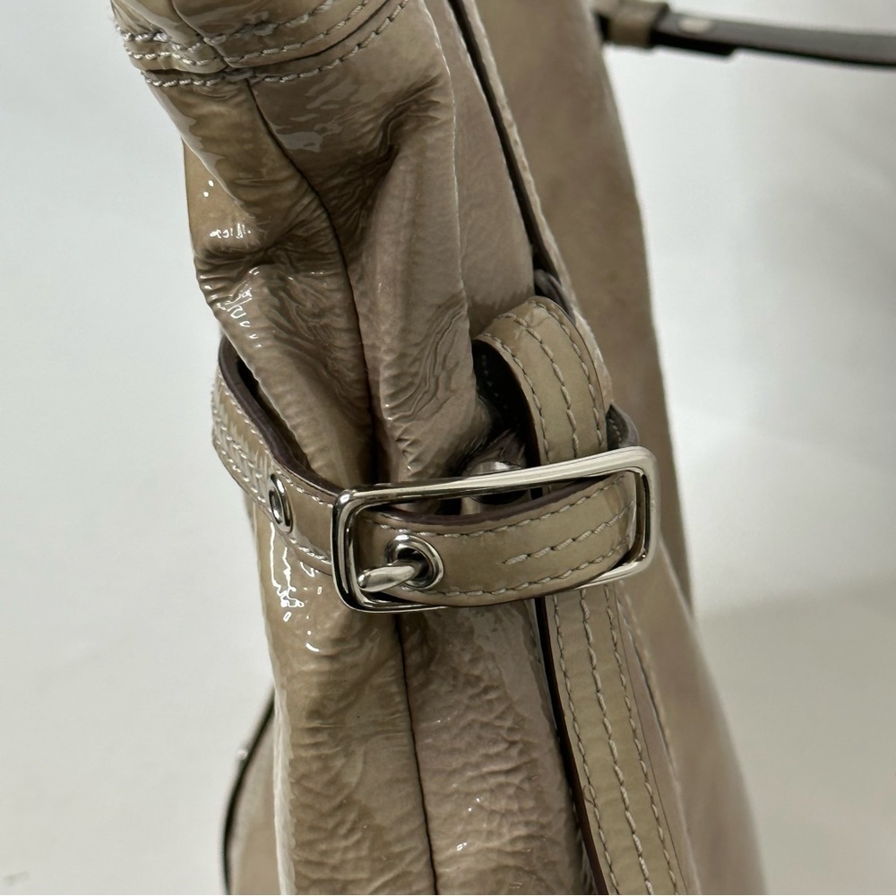 COACH Audrey Andie Large Patent Leather Cinched Tie Perforated Tote Bag - Picture 12 of 16